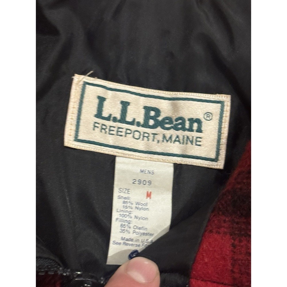 Vintage 80s LL Bean Mackinaw Cruiser Wool Hunting Jacket M Buffalo Plaid Bomber - Picture 4 of 4